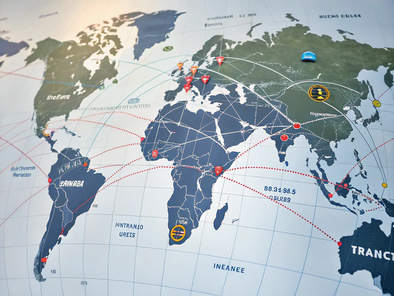 An image depicting a global map with interconnected nodes representing players from different countries interacting within the Zhengtu International game.